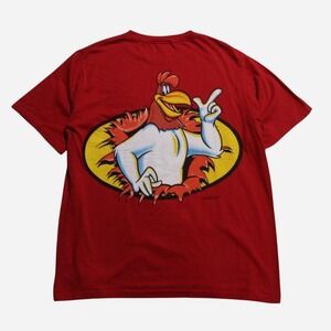 Mens Vintage 90s Skater Streetwear Comedy Foghorn Leghorn Changes Red T-shirt